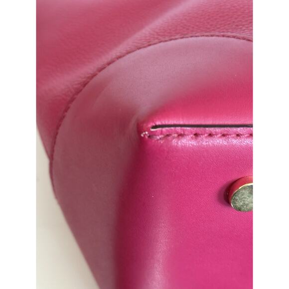 MICHAEL KORS STUDIO Mercer Corner Center Zip Leather Tote Bag/Purse Ultra Pink - Picture 6 of 16